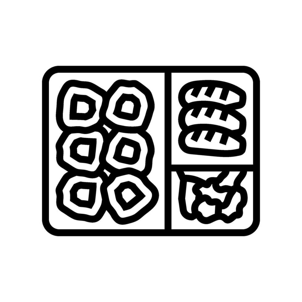 bento box japanese food line icon vector illustration