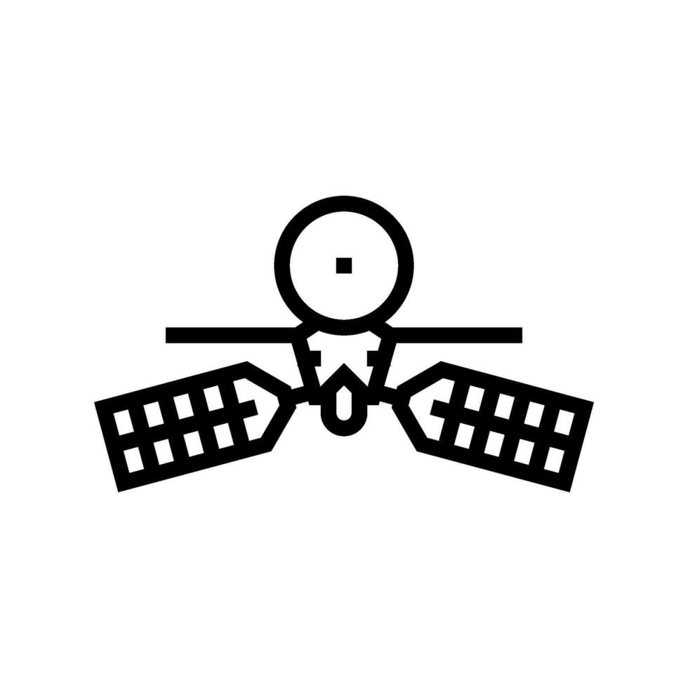 mars reconnaissance orbiter planet line icon vector illustration