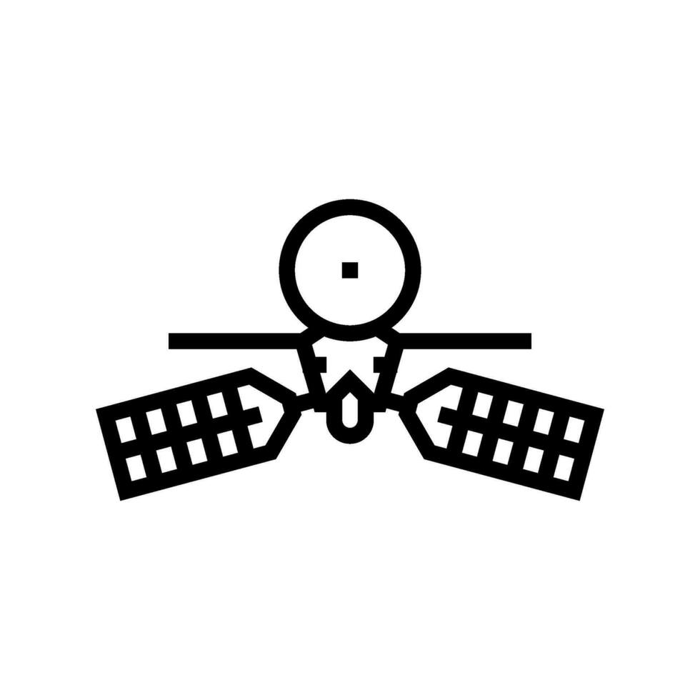 mars reconnaissance orbiter planet line icon vector illustration