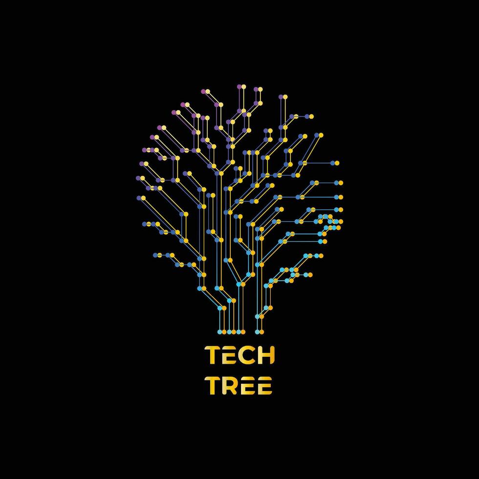 tecnología árbol diseño vector