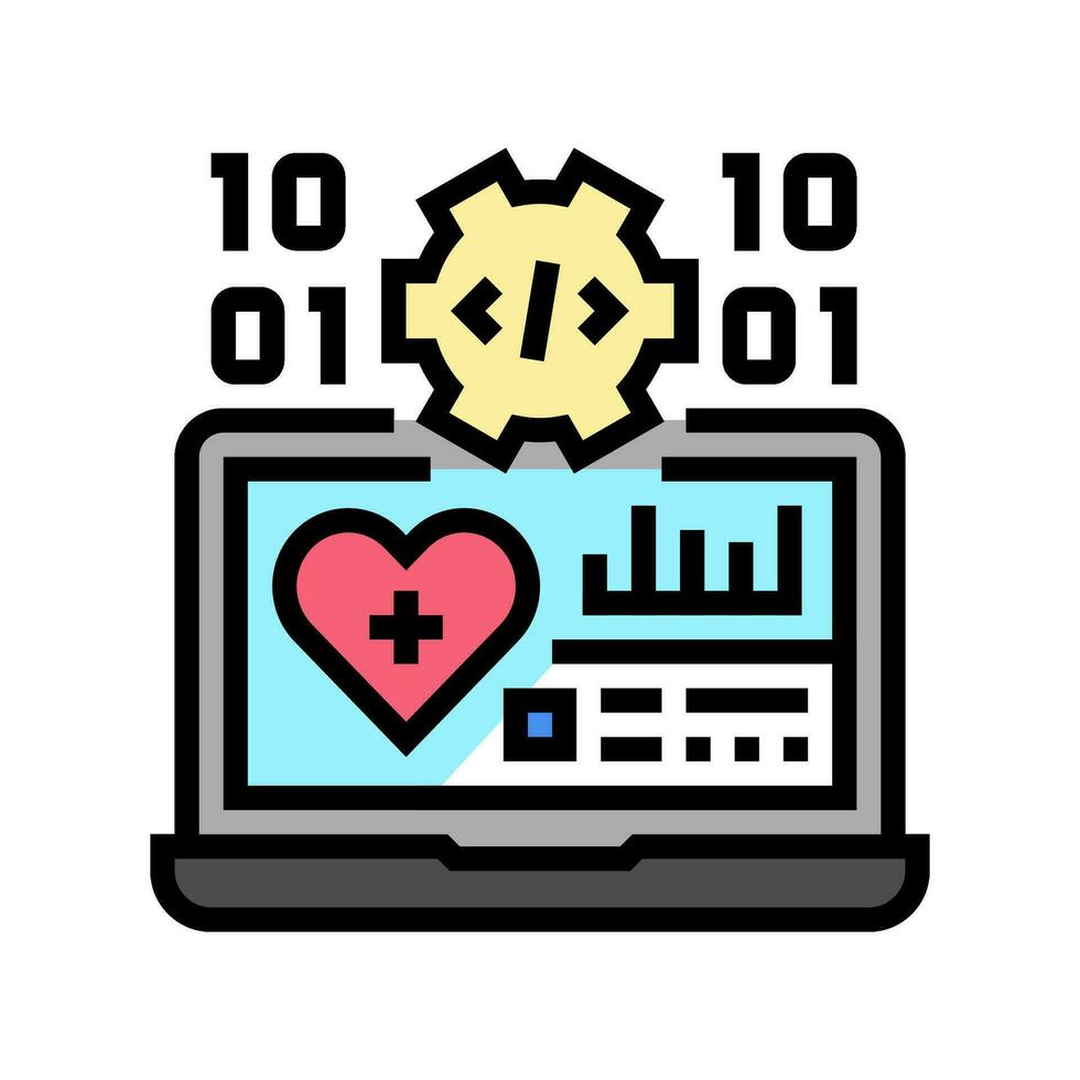 medical software biomedical color icon vector illustration