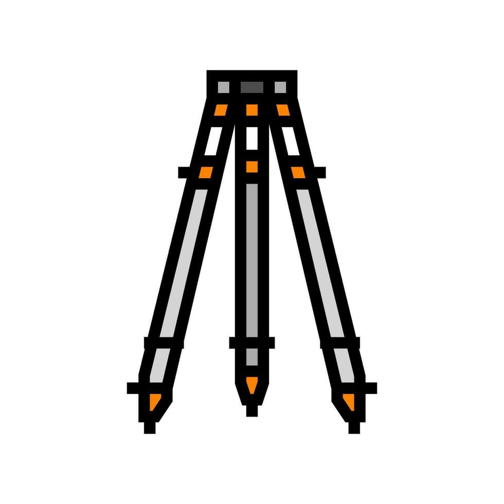 surveyors tripod civil engineer color icon vector illustration