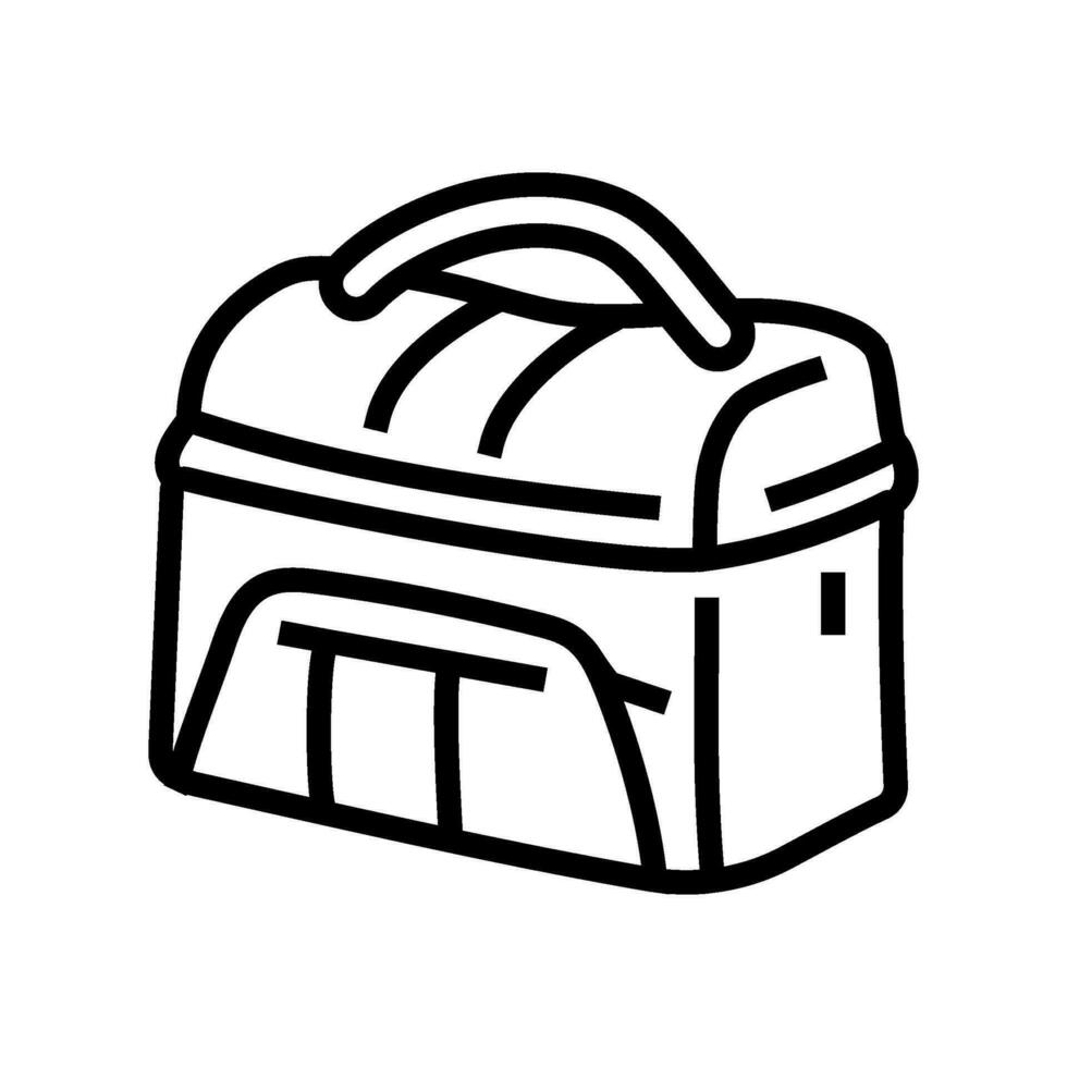 almuerzo caja bolso colegio línea icono vector ilustración