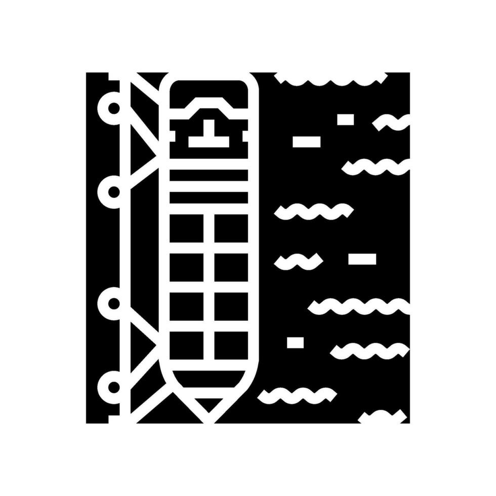 ship mooring marine glyph icon vector illustration
