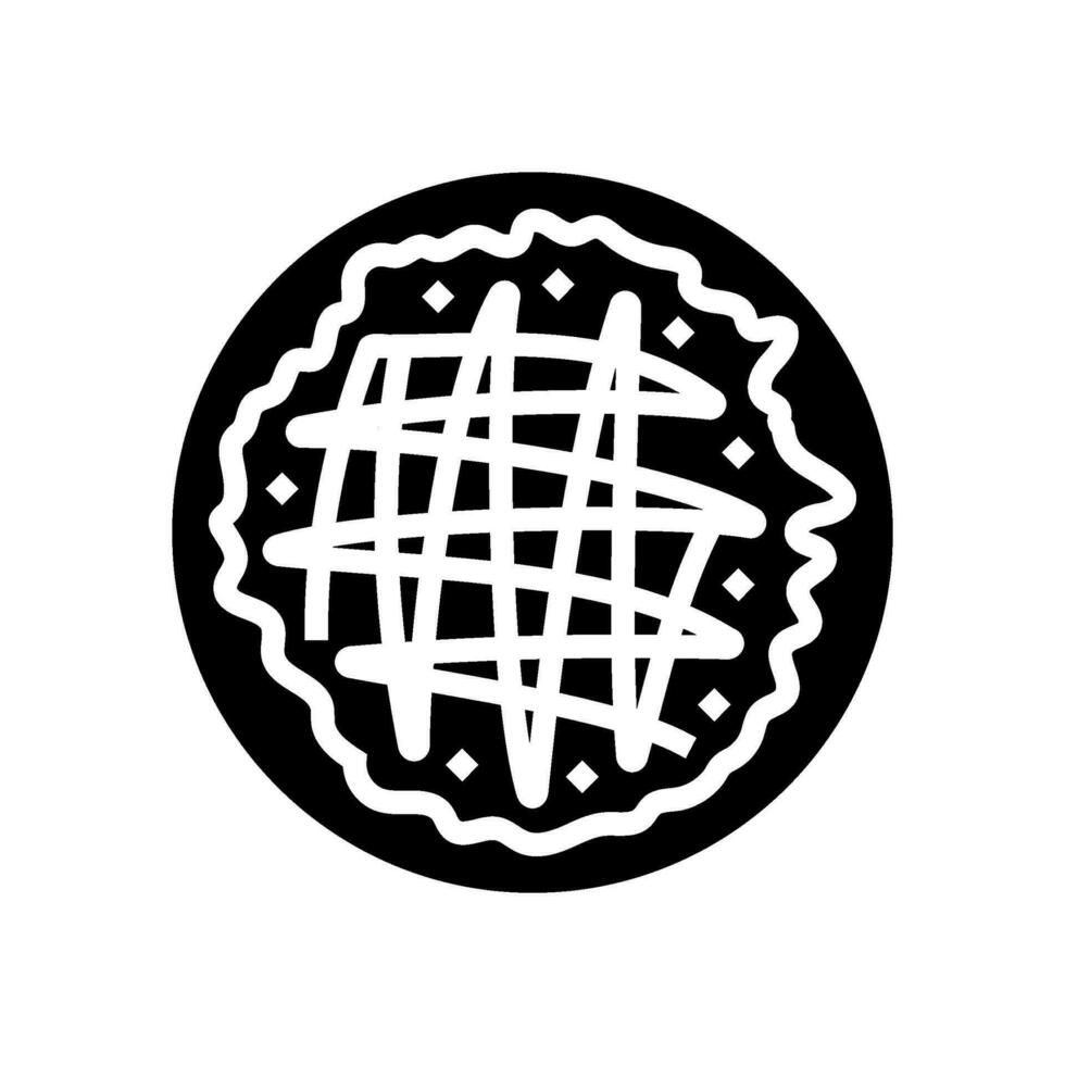 okonomiyaki japonés comida glifo icono vector ilustración