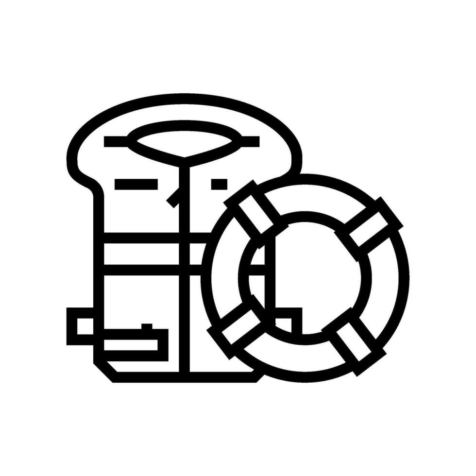 ship safety equipment marine line icon vector illustration