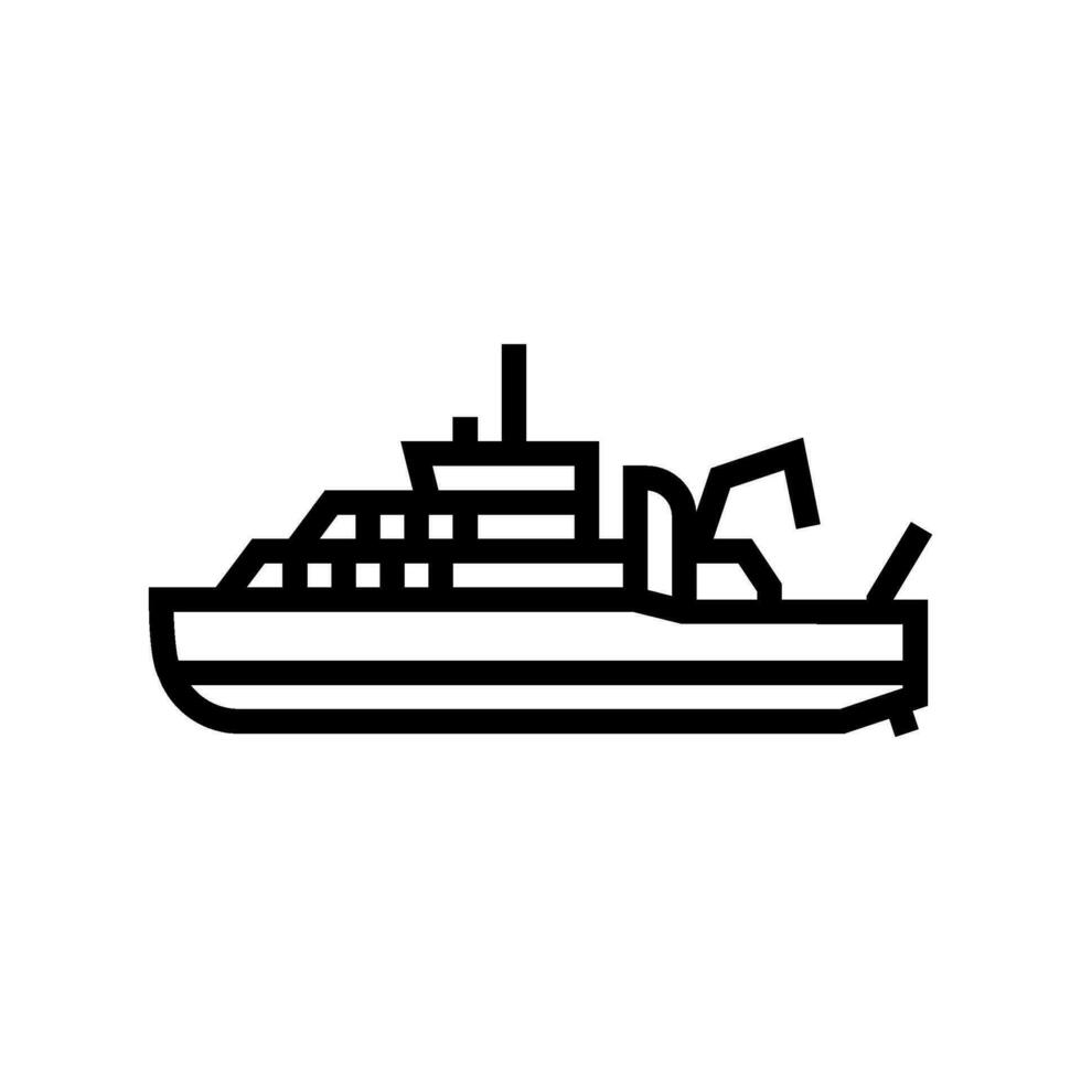 oceanographic research vessel line icon vector illustration
