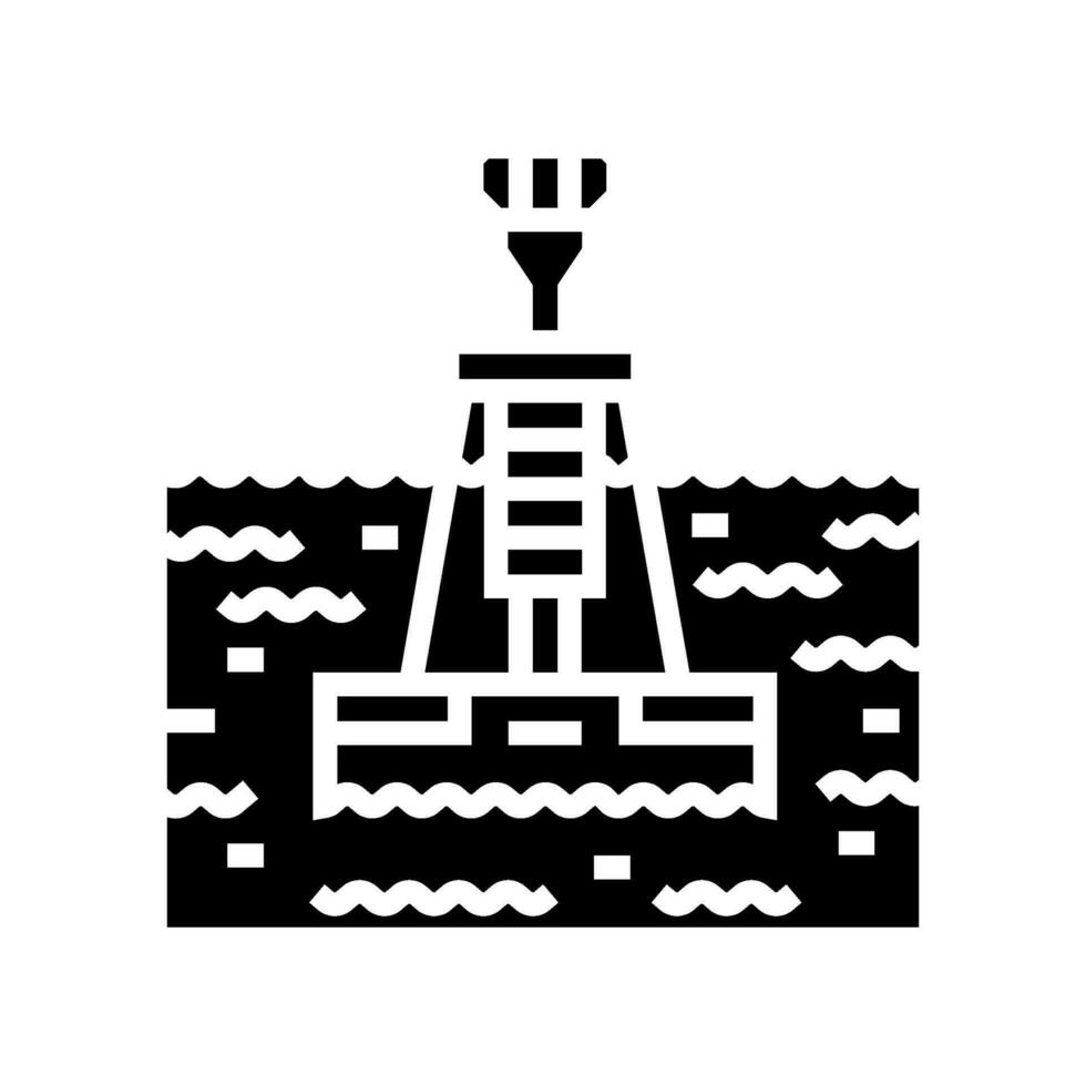 marine environmental monitoring glyph icon vector illustration