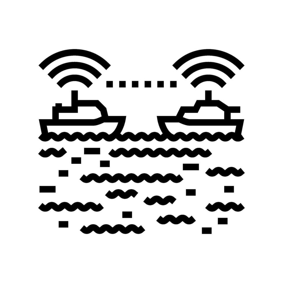 ship collision avoidance systems line icon vector illustration 26111841 ...