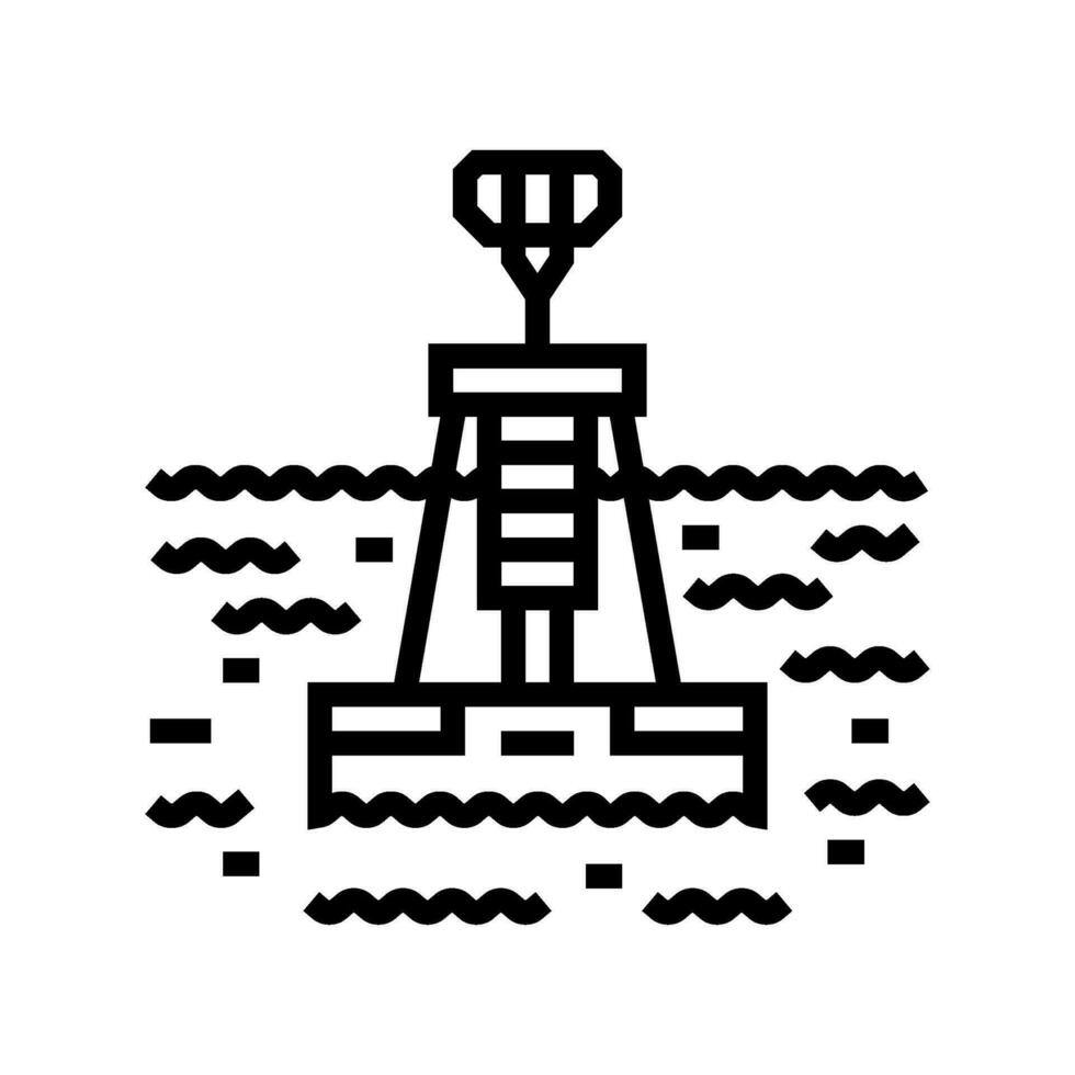 marine environmental monitoring line icon vector illustration