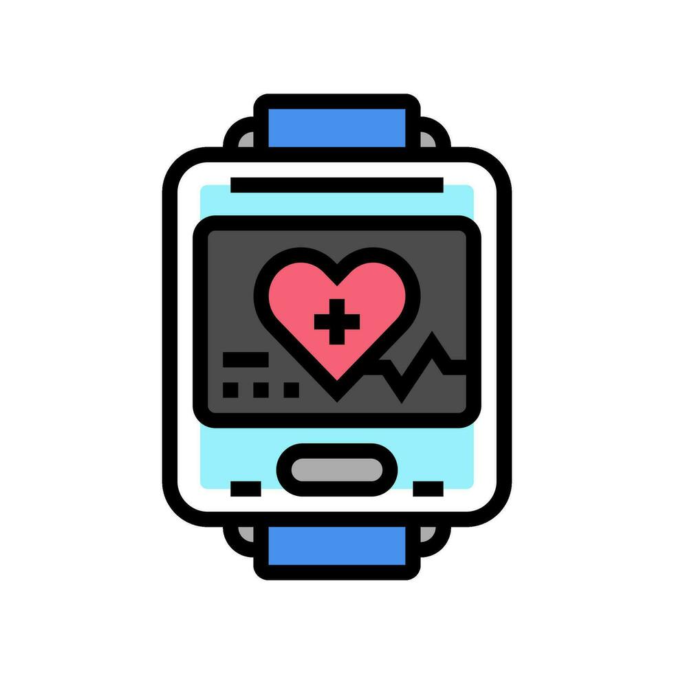 wearable medical device biomedical color icon vector illustration