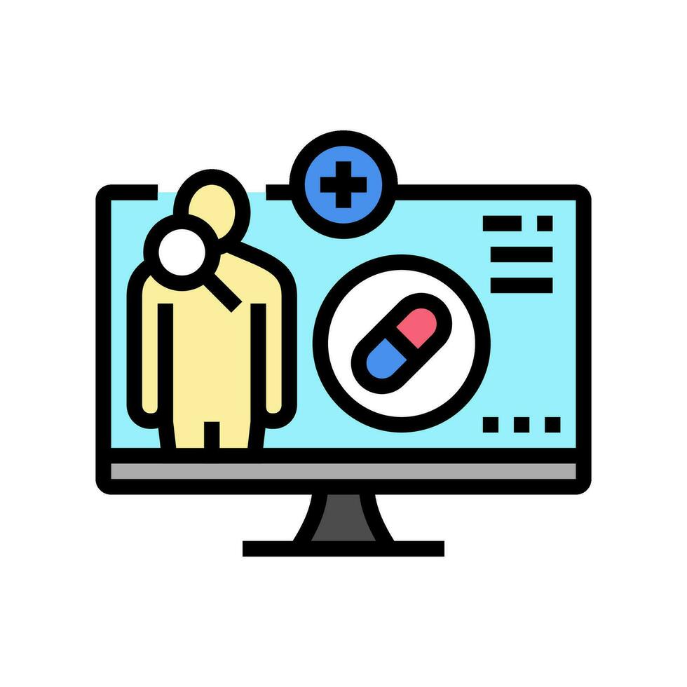 telemedicine technology biomedical color icon vector illustration