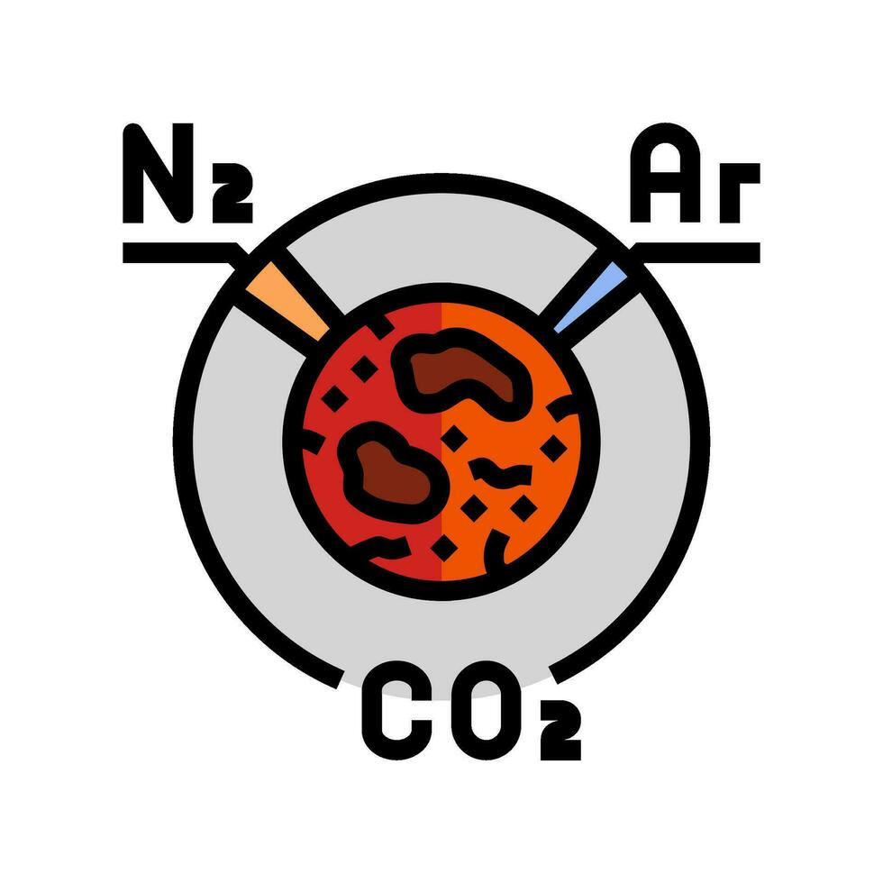 martian atmosphere mars planet color icon vector illustration