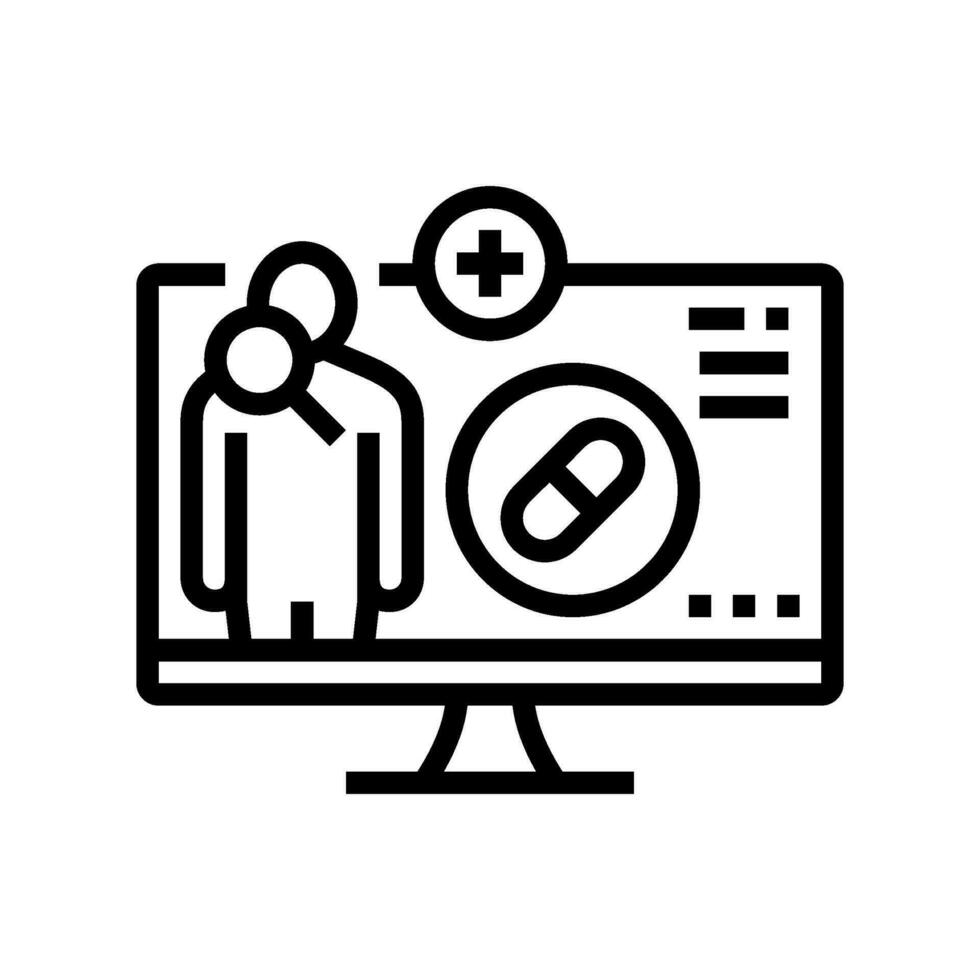 telemedicine technology biomedical line icon vector illustration