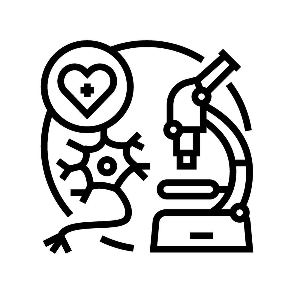 neuroscience research biomedical line icon vector illustration