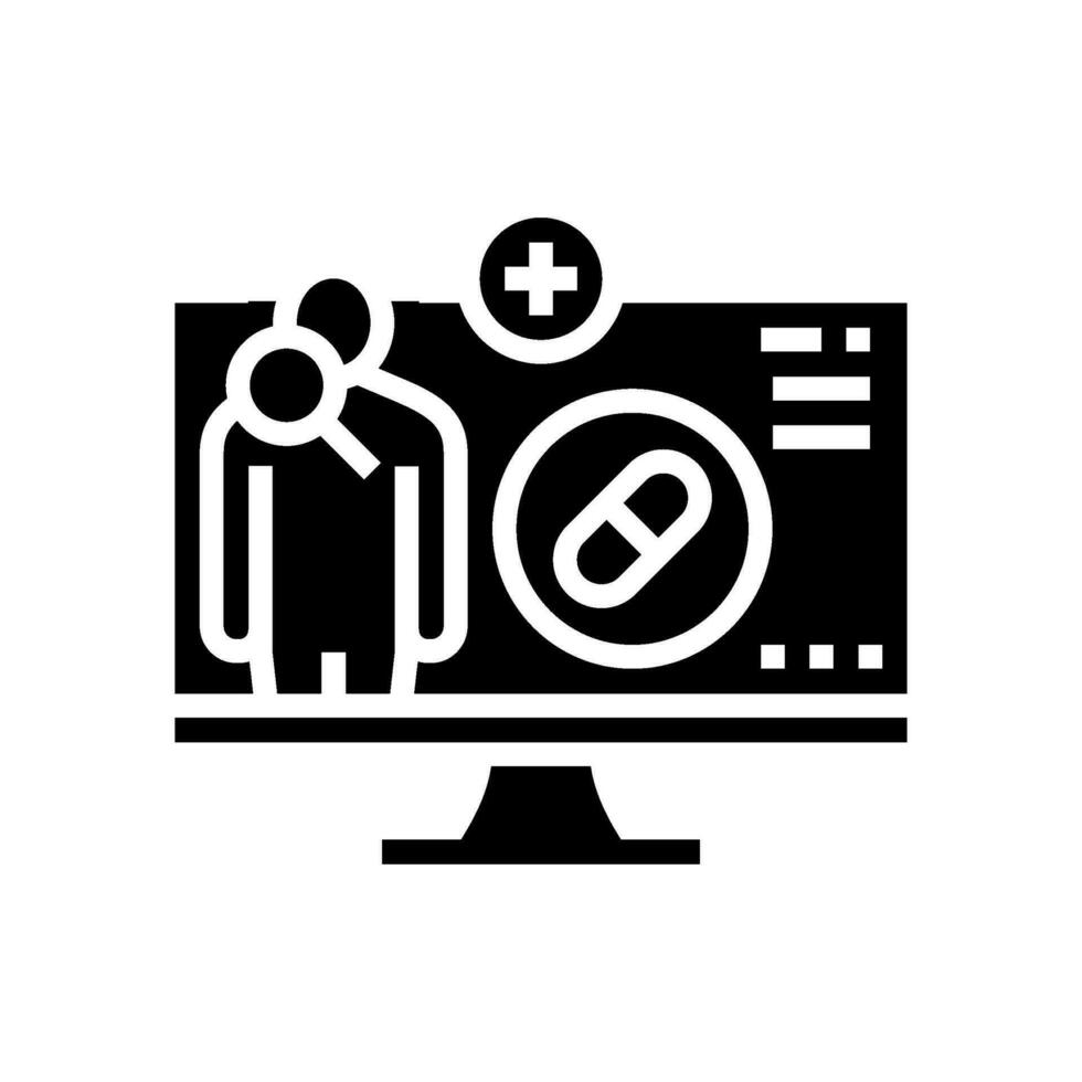 telemedicine technology biomedical glyph icon vector illustration