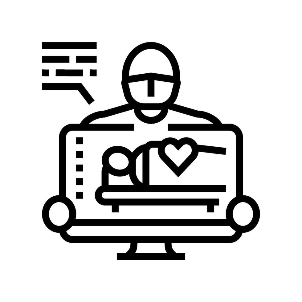 medical simulation biomedical line icon vector illustration