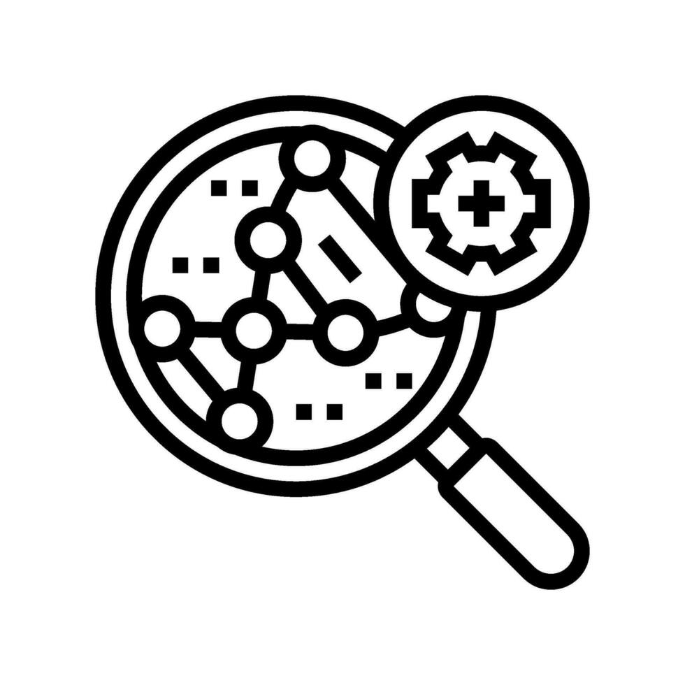 genetic research biomedical line icon vector illustration