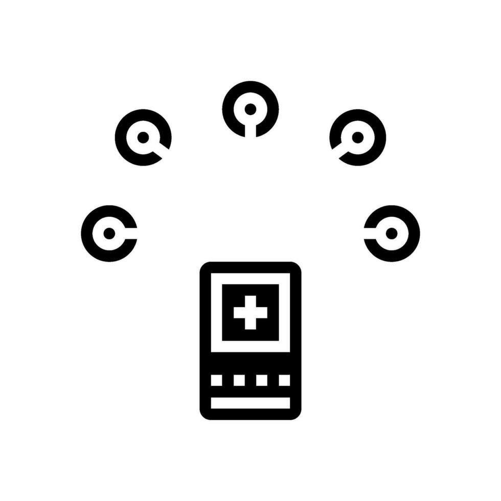biomedical sensor glyph icon vector illustration
