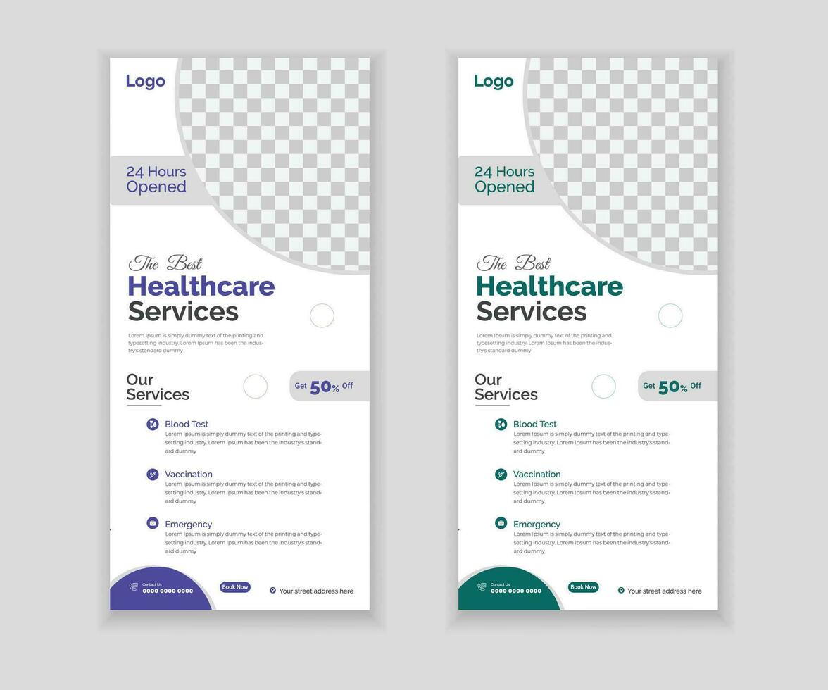 Medical Roll-Up Or Dl Flyer Design Template For Your Business vector