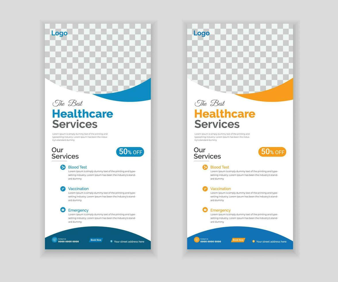 Medical Roll-Up Or Dl Flyer Design Template For Your Business vector
