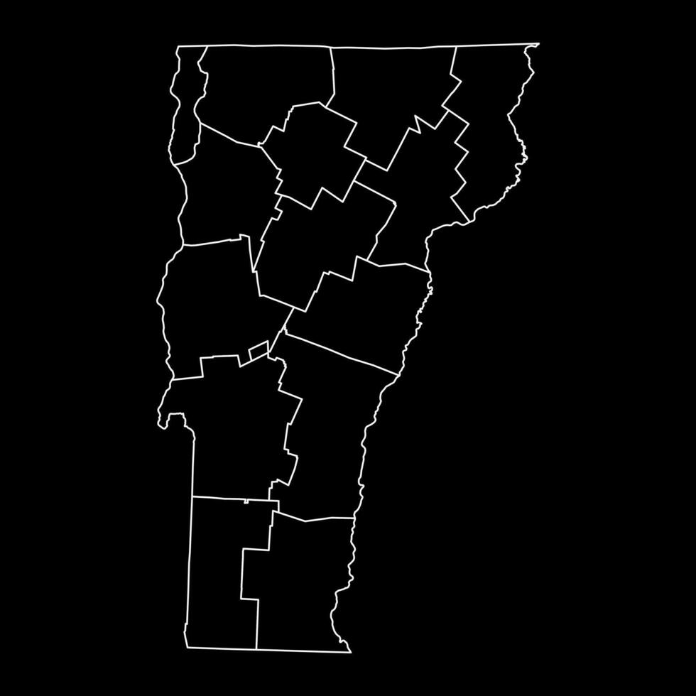 Vermont state map with counties. Vector illustration.
