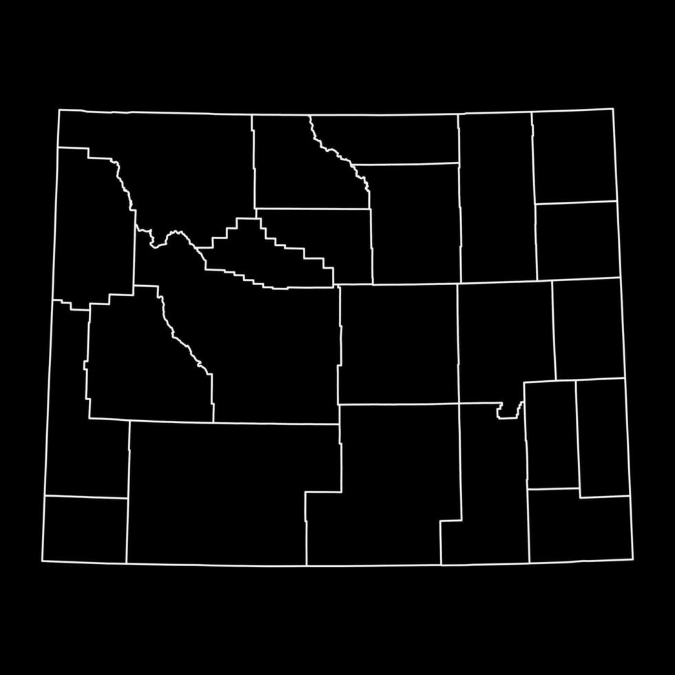 Wyoming estado mapa con condados vector ilustración.