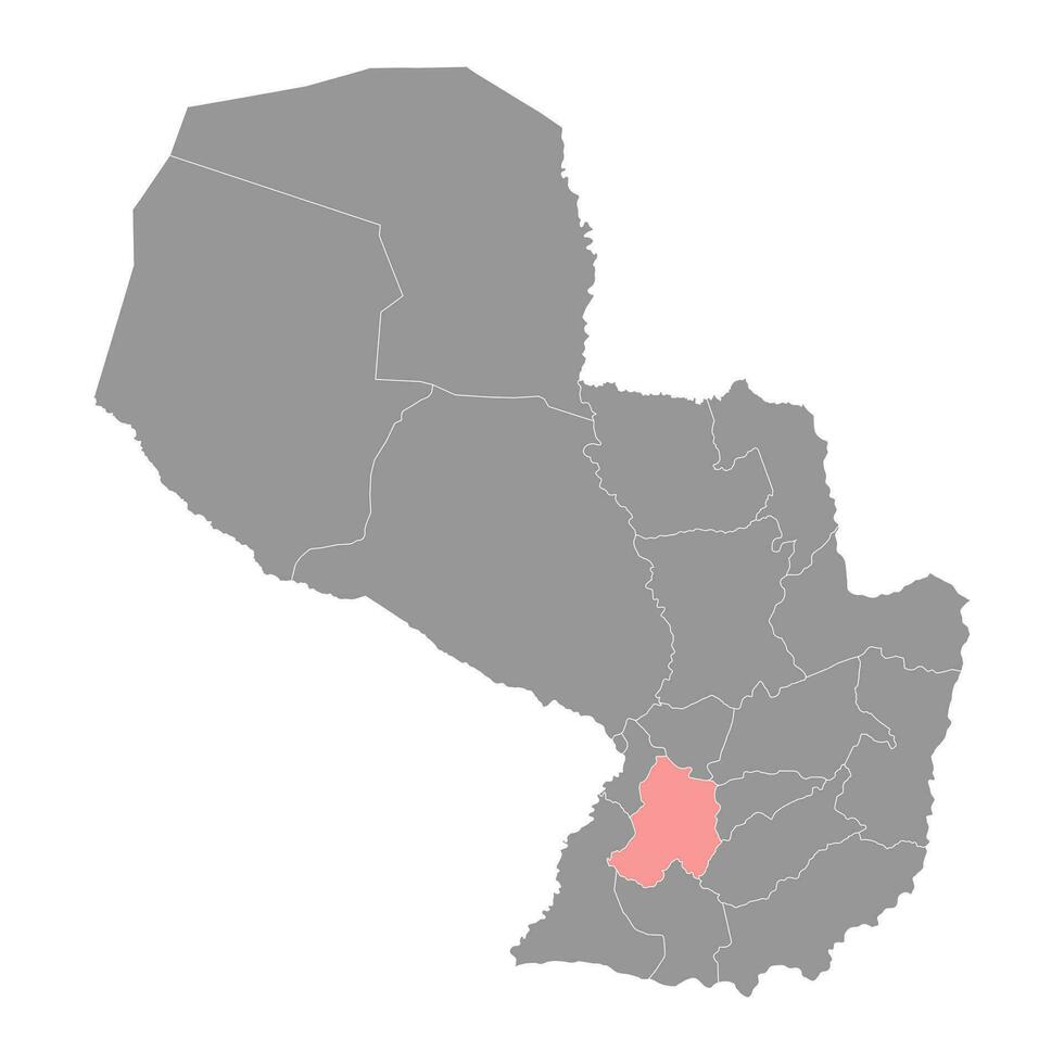 Paraguari department map, department of Paraguay. Vector illustration.