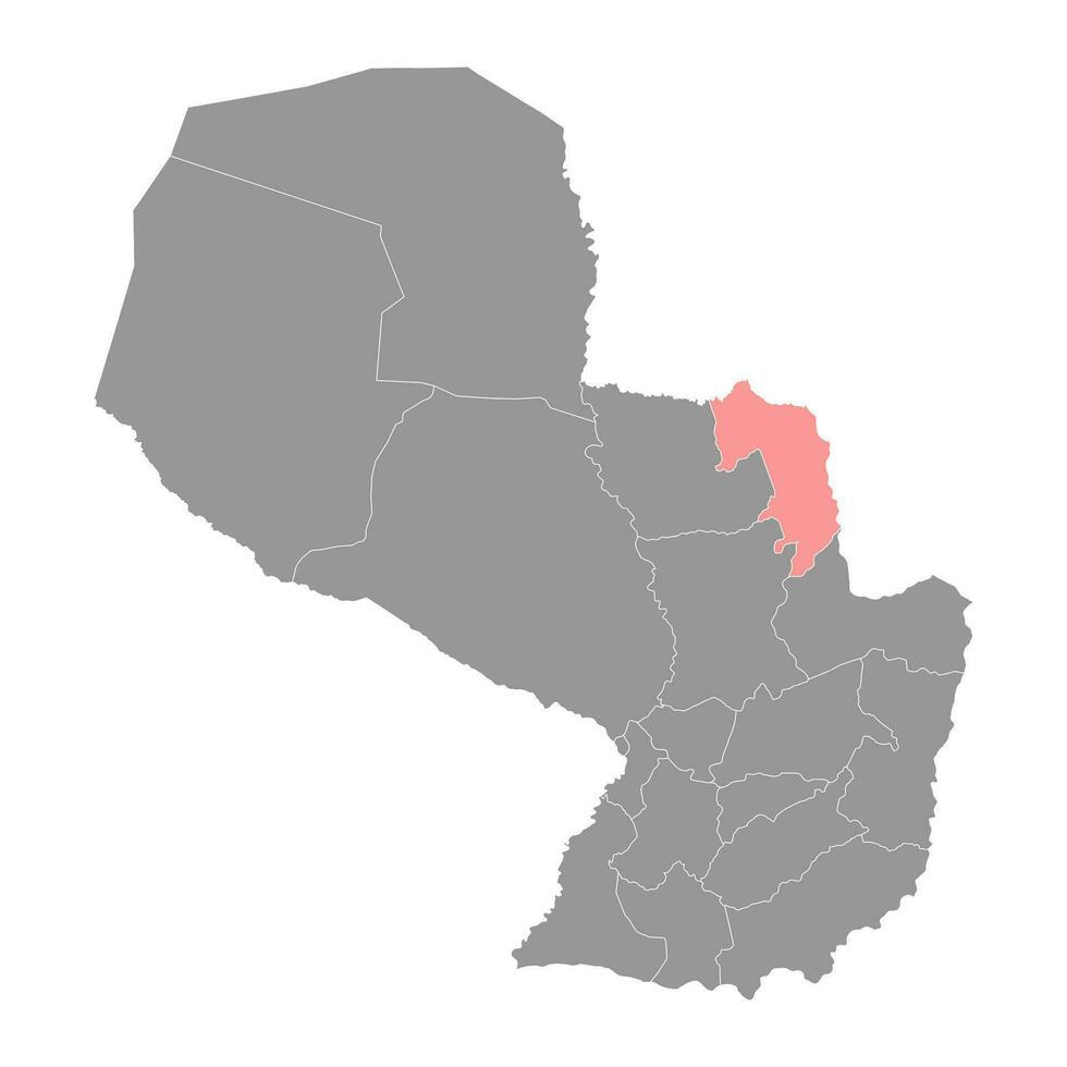 Amambay department map, department of Paraguay. Vector illustration.