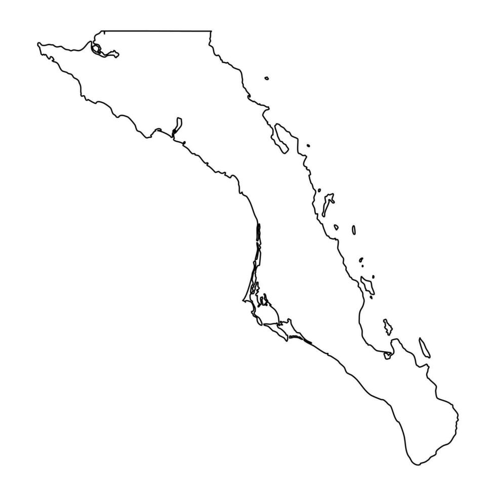 Baja California Sur state map, administrative division of the country of Mexico. Vector illustration.