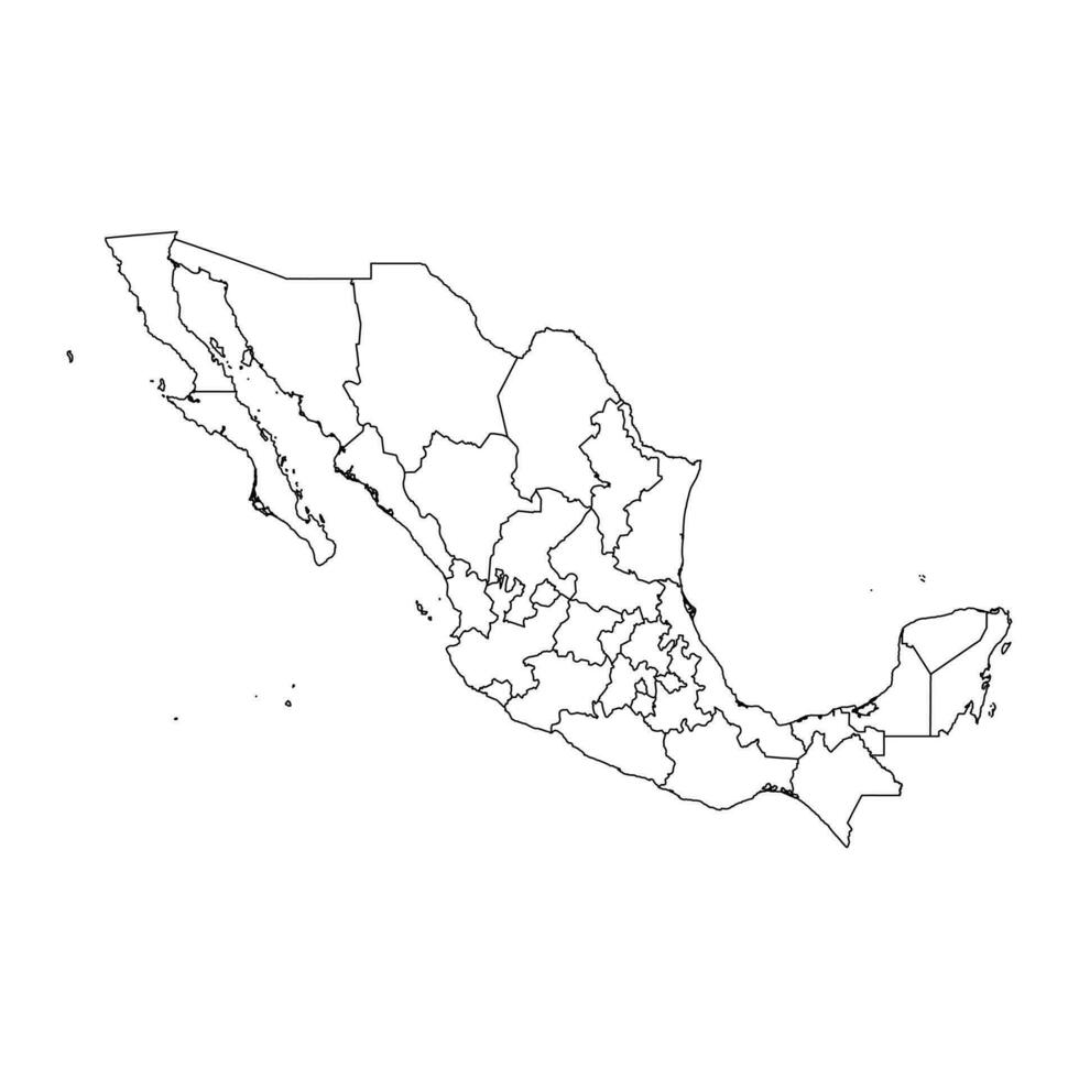 Map of the states of Mexico. Vector illustration.