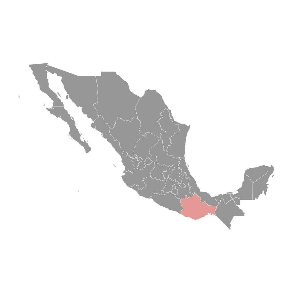oaxaca estado mapa, administrativo división de el país de México. vector ilustración.