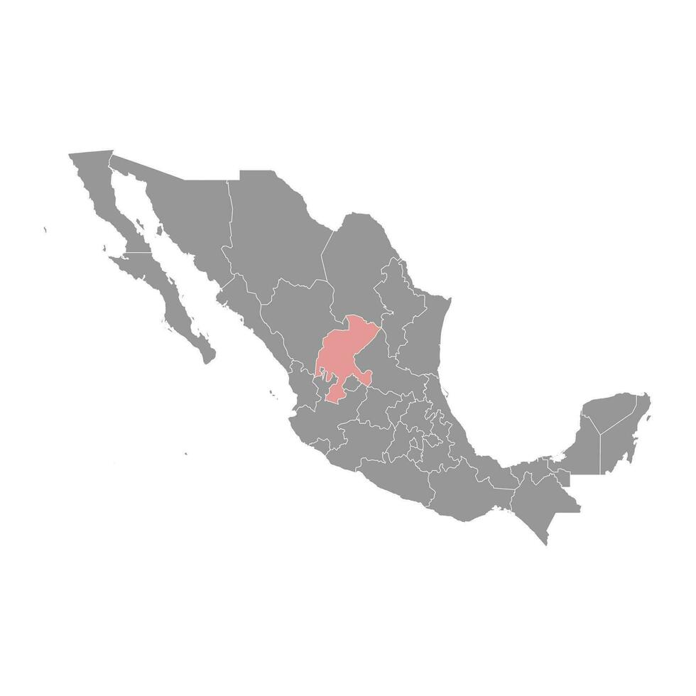 zacatecas estado mapa, administrativo división de el país de México. vector ilustración.