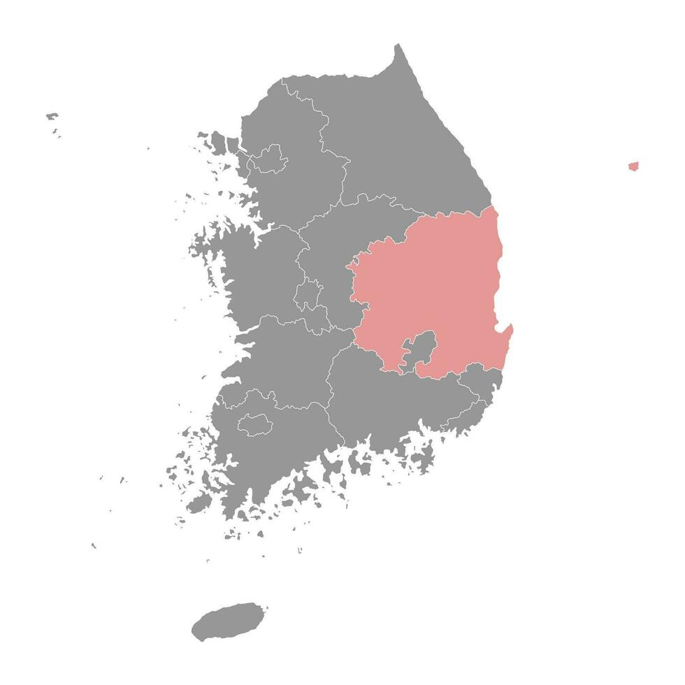 North Gyeongsang map, province of South Korea. Vector illustration.