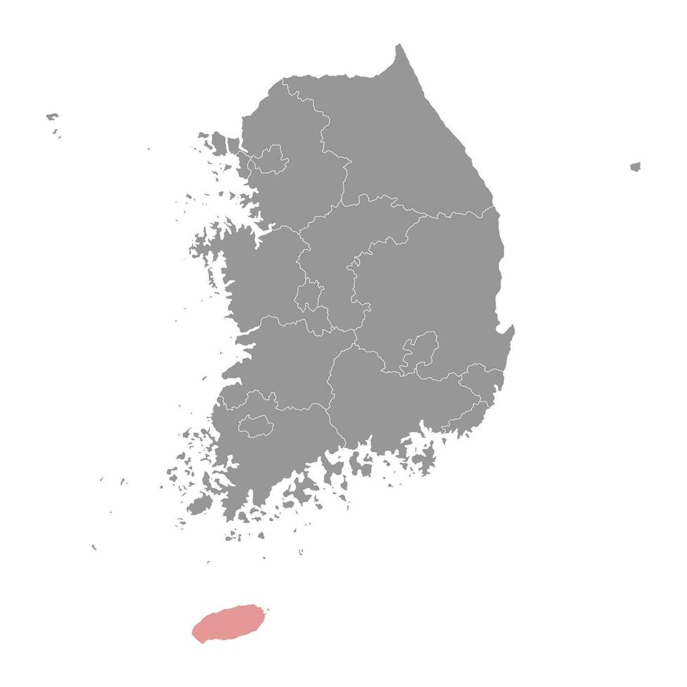 Jeju map, province of South Korea. Vector illustration.