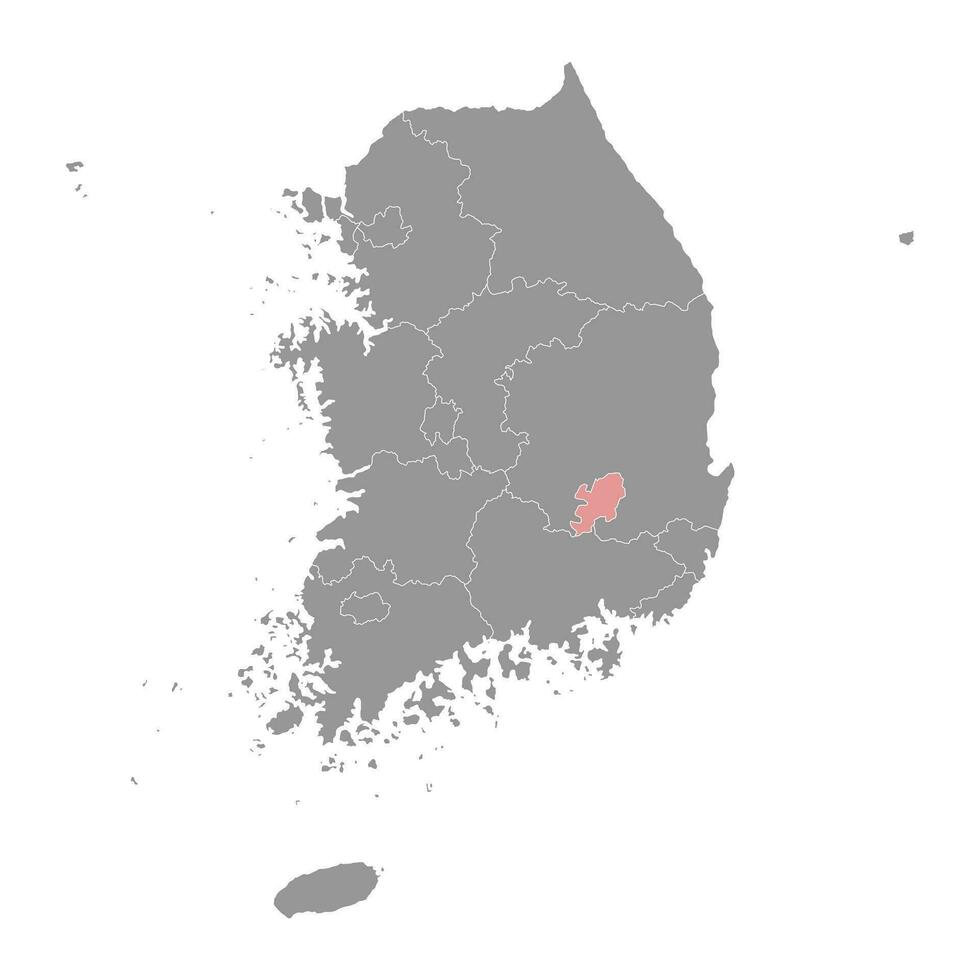 daegu mapa, metropolitano ciudad de sur Corea. vector ilustración.