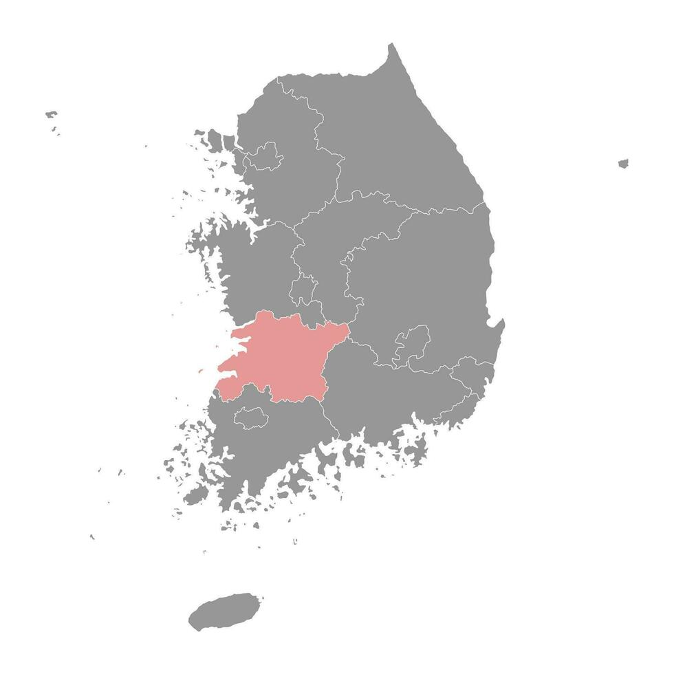 norte jeolla mapa, provincia de sur Corea. vector ilustración.