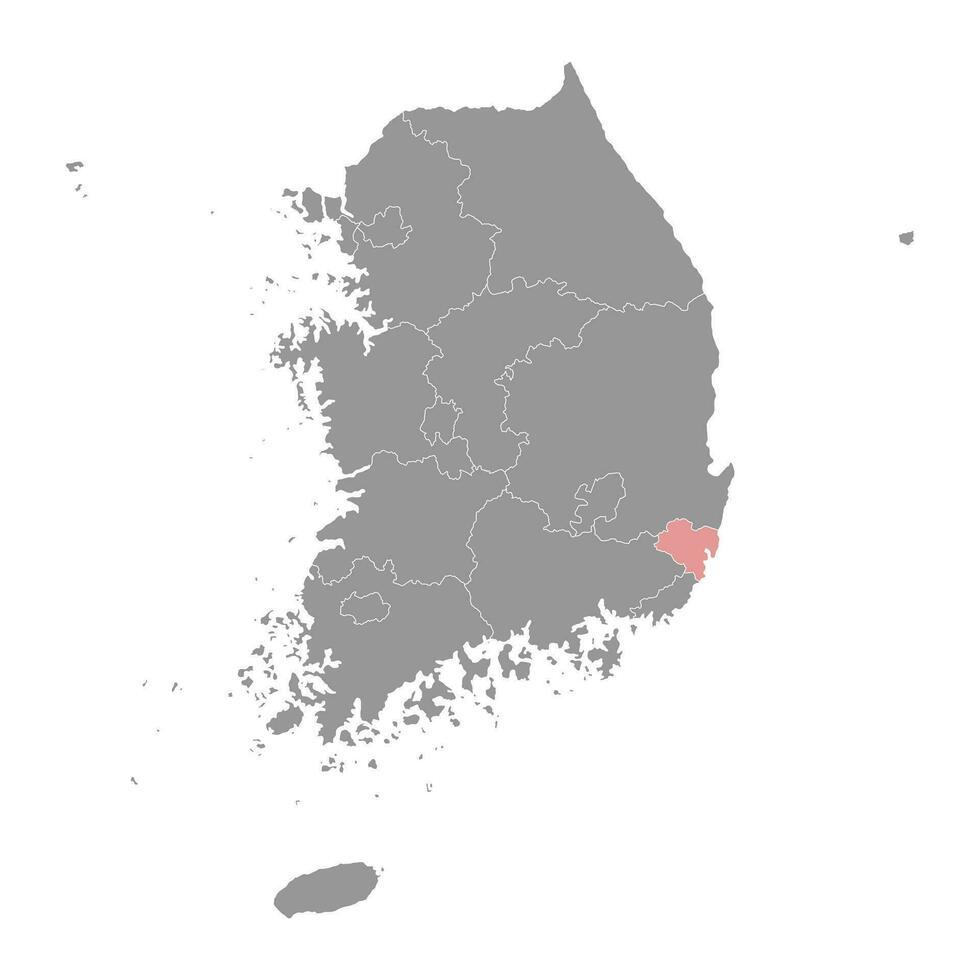 Ulsan map, metropolitan city of South Korea. Vector illustration.