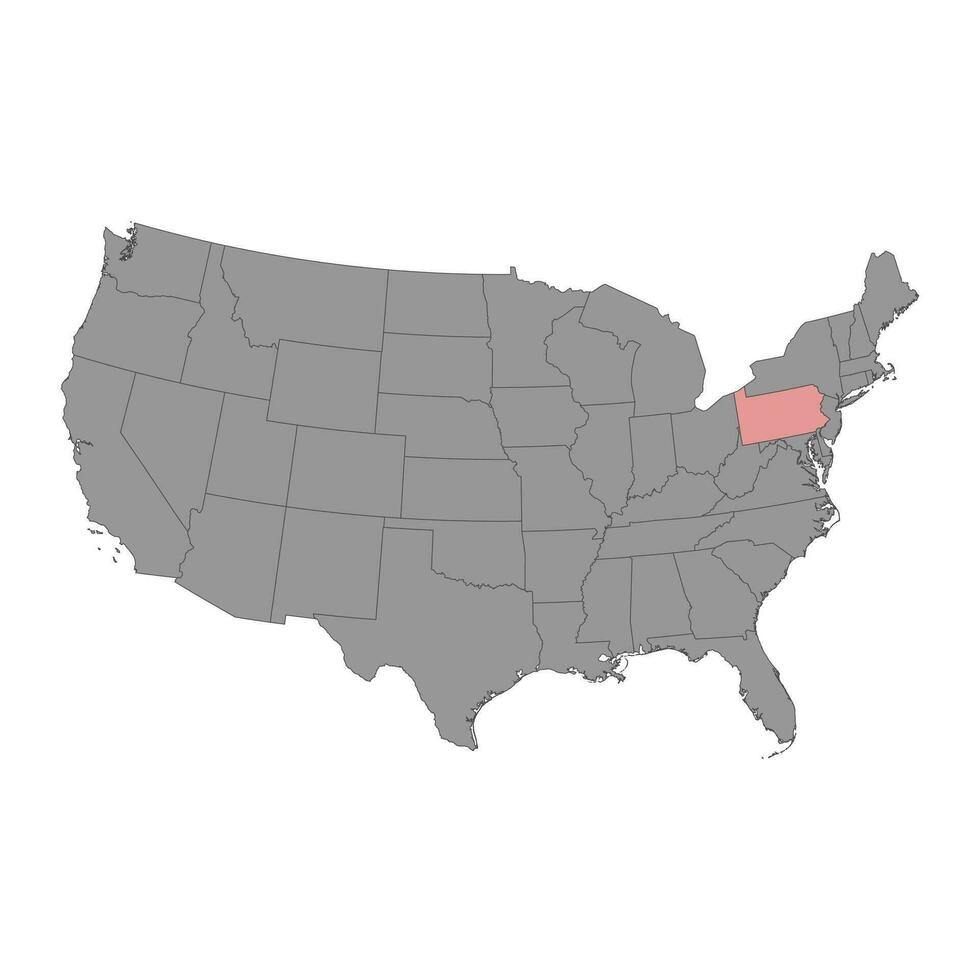 Pennsylvania state map. Vector illustration.