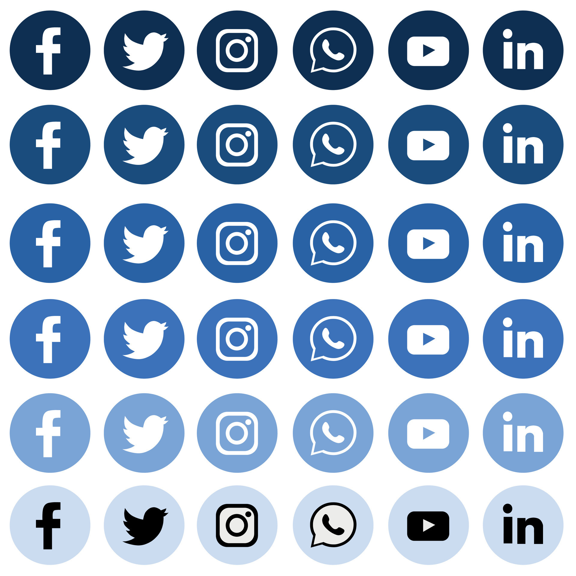 Sets of blue color social media icon 26112731 Vector Art at Vecteezy