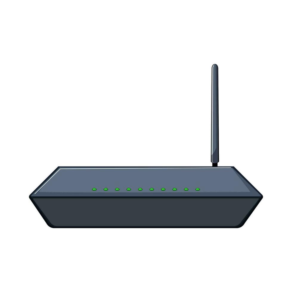 antenna dsl modem cartoon vector illustration