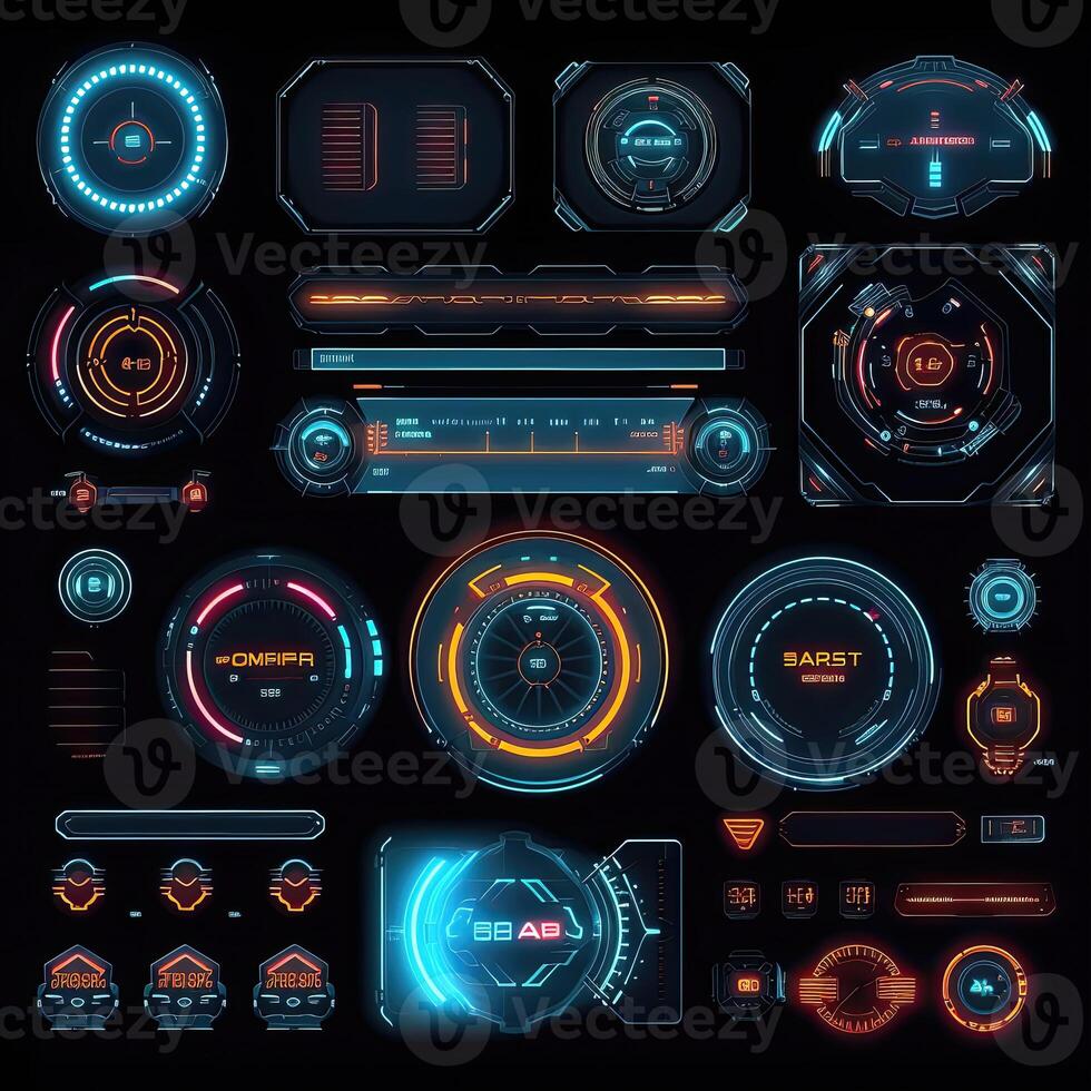 dashboard hud elements ai generated photo