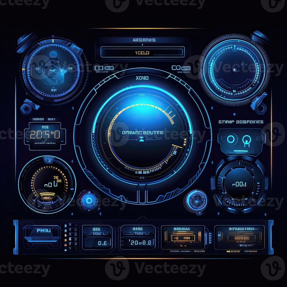 circle hud elements ai generated photo