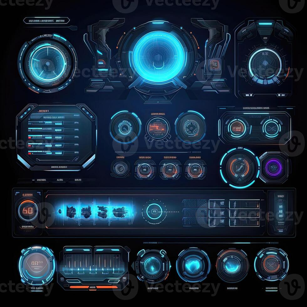 digital hud elements ai generated photo