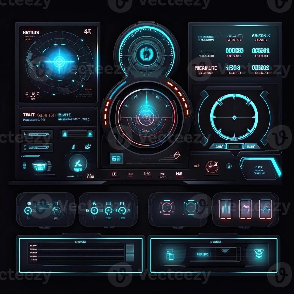 dashboard hud elements ai generated photo
