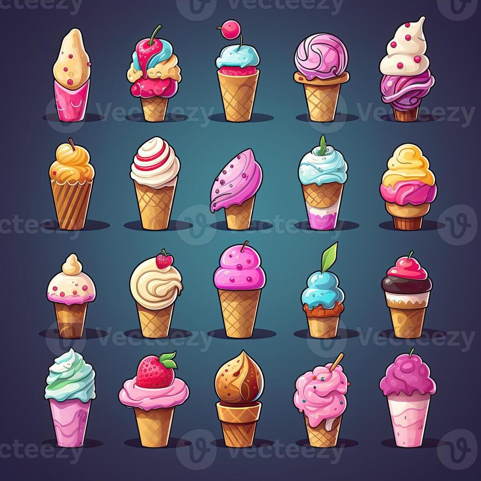 frozen ice cream ai generated photo