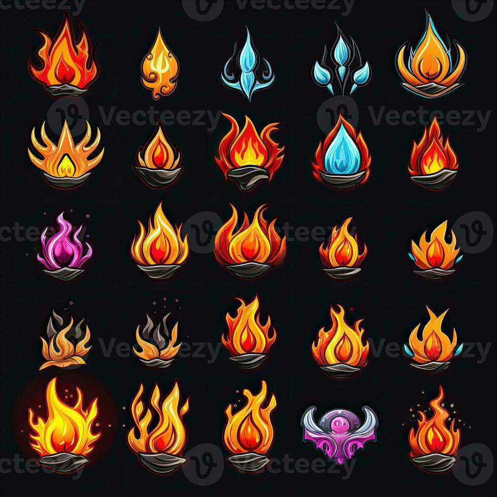 icon game fire flame ai generated photo