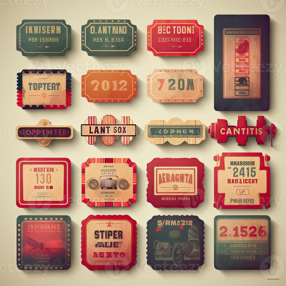 vintage ticket retro ai generated photo