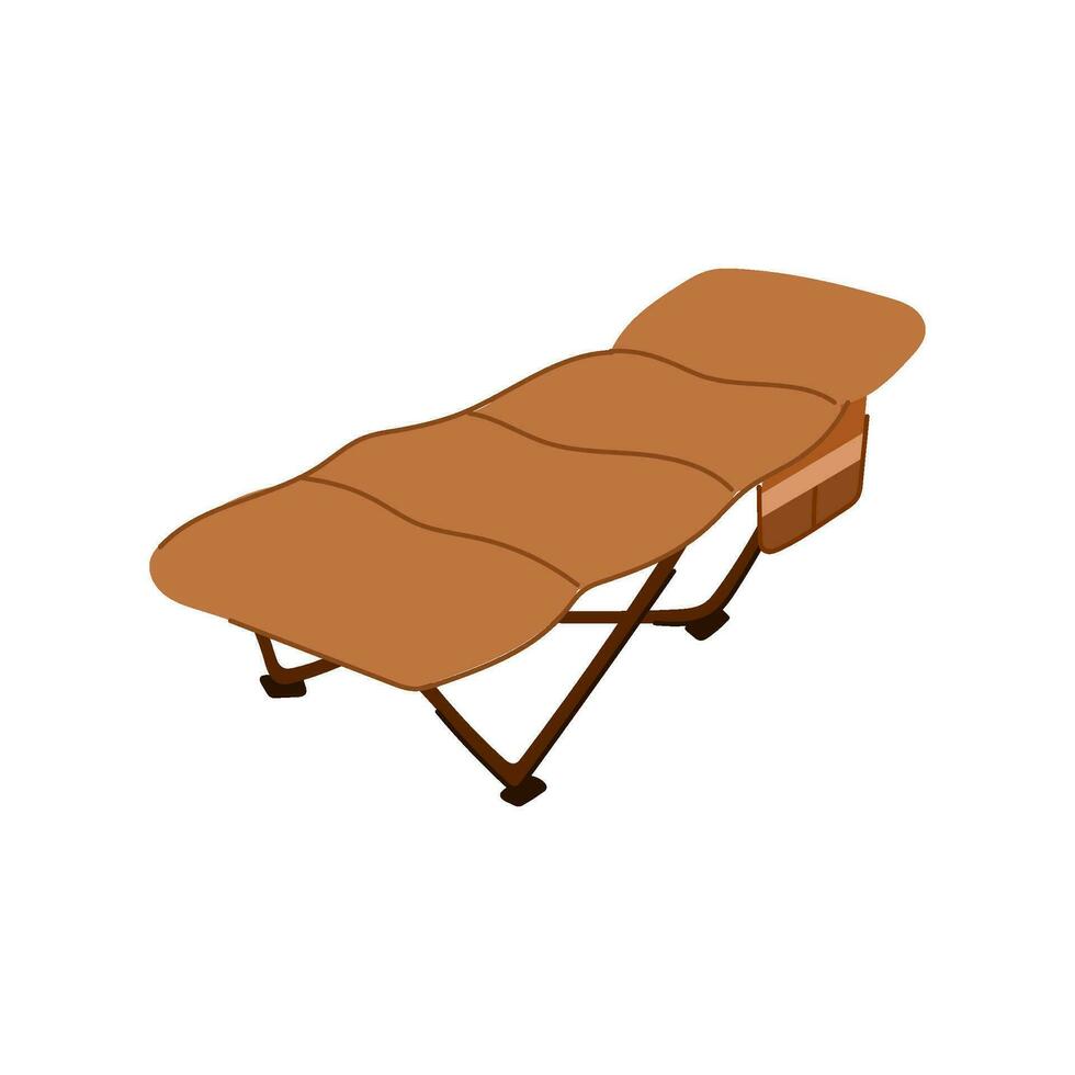 travel camping cot cartoon vector illustration