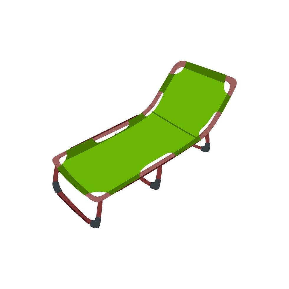 bed camping cot cartoon vector illustration